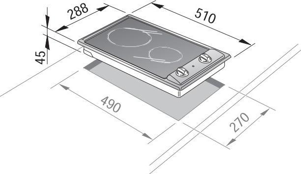Actual product image De'Longhi DeLonghi AVI 23-2 Hob Stainless steel Built-in 29 cm Ceramic 2 Cooker(s)