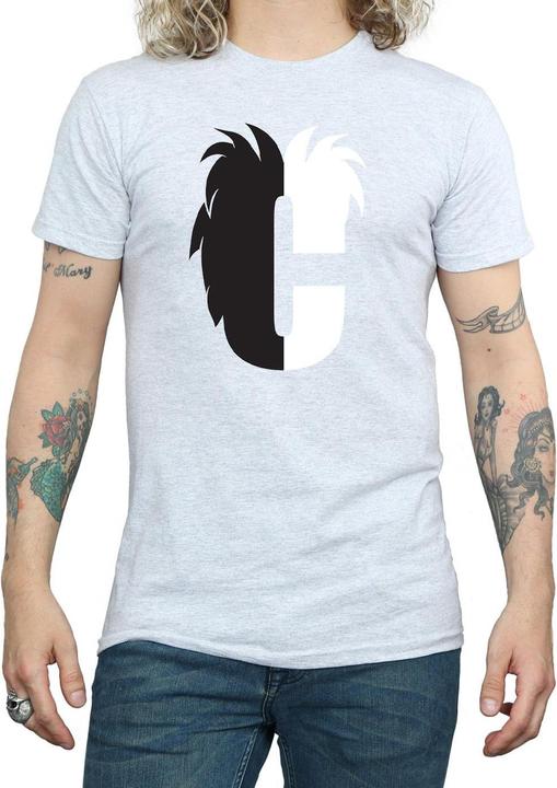 Actual product image Disney Mens Alphabet C Is For Cruella De Vil T-Shirt (S)