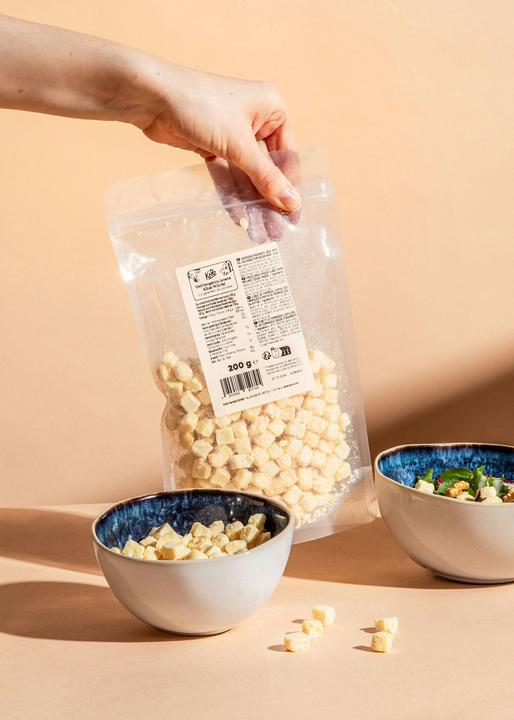 Image du produit KoRo Cubes de fromage lyophilisés, fabriqués à partir de fromage Gouda affiné (200 g)