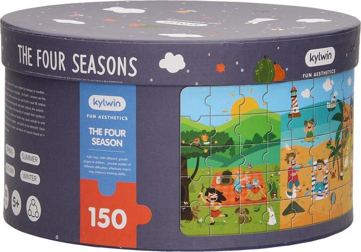 Rundes Puzzle in Aufbewahrungsbox - Vier Jahreszeiten, 150 Teile. (150 Teile)
