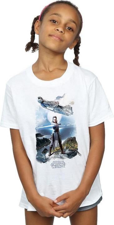 Actual product image Star Wars Girls Rey Millennium Falcon Cotton T-Shirt (128)