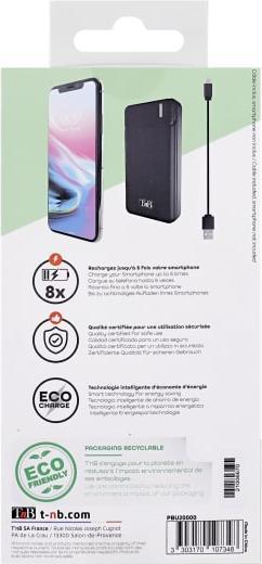 Immagine prodotto T'nB Powerbank 2xUSB 20 000 mAh / 10W (20000 mAh, 20 W, 10 Wh)