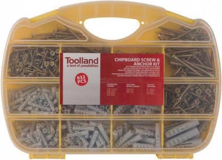 Actual product image Toolland Clamping plate screws and dowel set (632 Screws per piece)