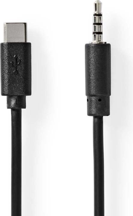 Produktbild Nedis USB-C™ Adapter | USB 2.0 | USB-C™ Stecker | 3.5 mm Stecker | 1.00 m | Rund | Vernickelt | PVC (1 m, USB)