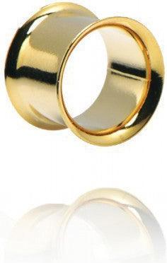 Produktbild Hermex 16mm Ohr Plug Expander Dehnungsstecker Piercing DOUBLE FLARED TUBE Titanium - Goldig (Titan)