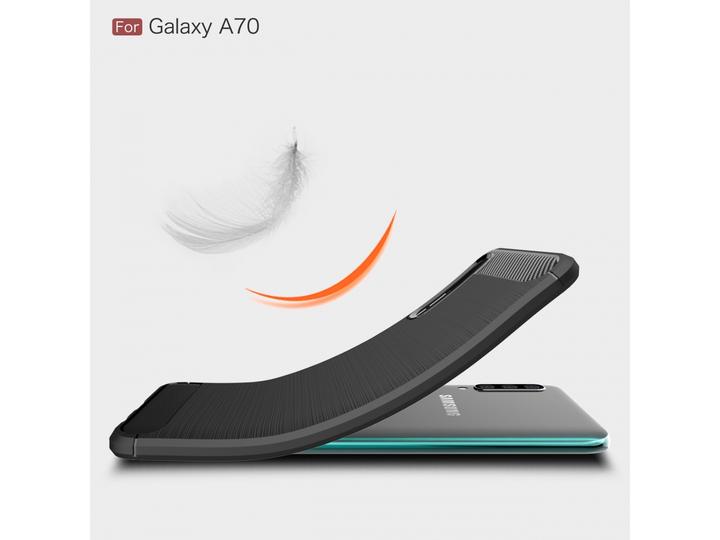 Actual product image Screenguard Samsung Galaxy A70 Cover Carbon Brushed Soft TPU (Samsung Galaxy A70)