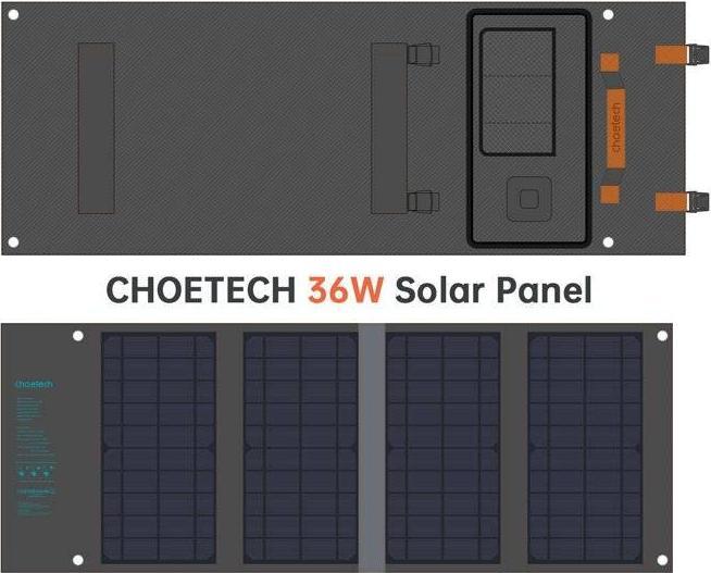 Actual product image Choetech Foldable solar panel 36W (40 W, 1.55 kg)