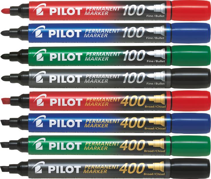 Image du produit Pilot Marqueur permanent 100 (Multicolore, 1 mm, 4 x)