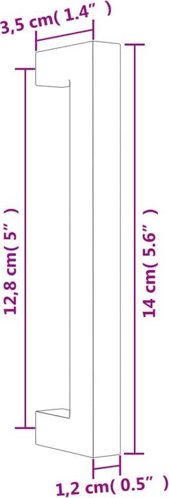 Produktbild VidaXL Möbelgriffe 20 Stk. Schwarz 128 mm Edelstahl,Farbe