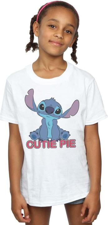 Actual product image Disney Girls Lilo And Stitch Stitch Cutie Pie Cotton T-Shirt (104)