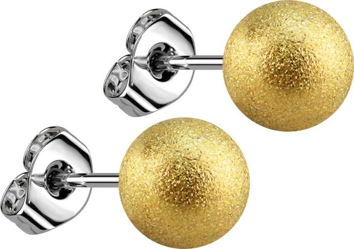 Immagine prodotto Star Piercing Orecchini con pallina placcata in oro e punteggiata (senza ottone, Acciaio chirurgico 316L)