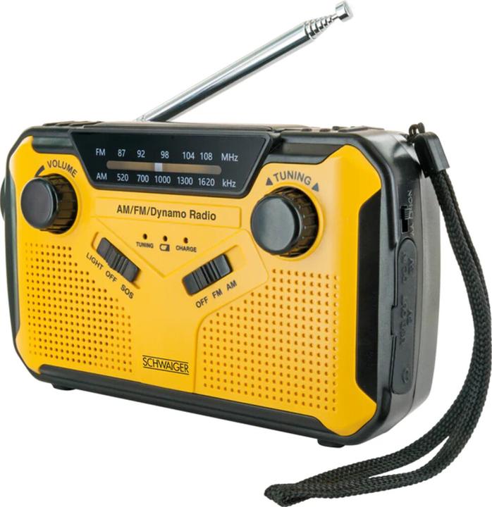 Actual product image Schwaiger Solar Crank Radio with LED Light (FM, AM)