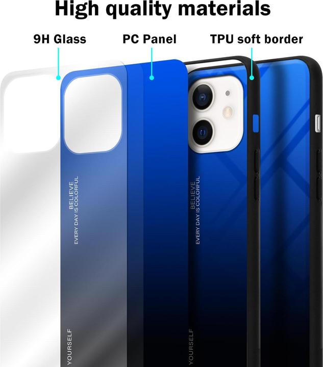 Actual product image Cadorabo TPU 2 colors glass cover (Apple iPhone 12 mini)
