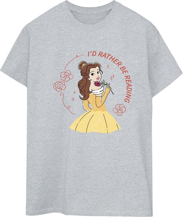 Disney Beauty And The Beast I'd Rather Be Reading Baumwolle Boyfriend TShirt
