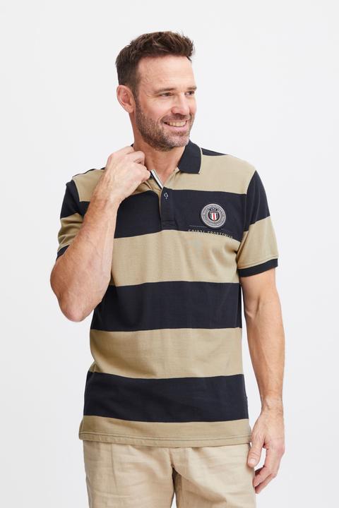 Actual product image FQ1924 FQPeter stripe polo shirt w badge 21900639 (3XL)