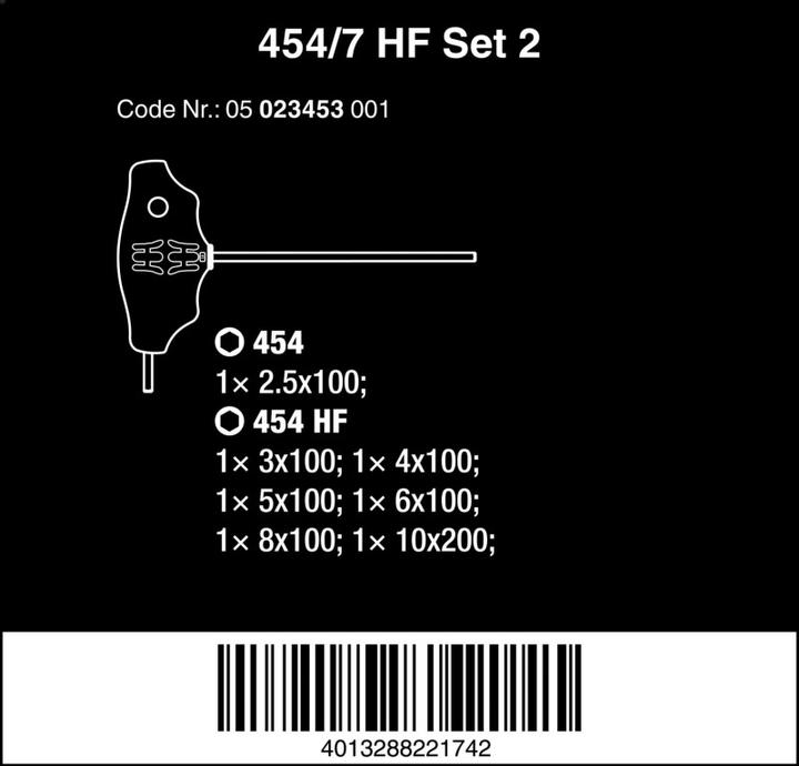 Actual product image Wera 454/7 HF Set 2 (hexagon)