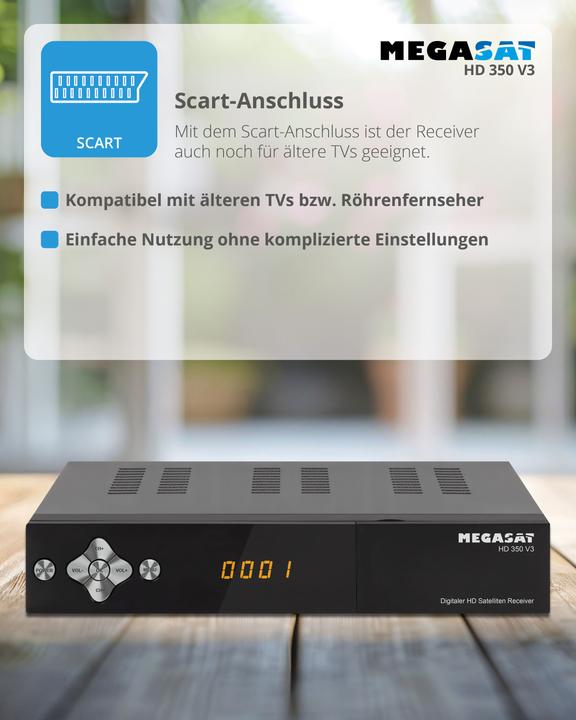 Immagine prodotto Megasat HD 350 V3 - Ricevitore TV satellitare (4000 GB, DVB-S, DVB-S2)