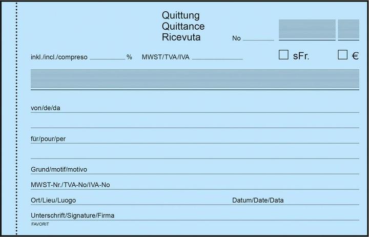 Produktbild Favorit Quittungen (150 x)