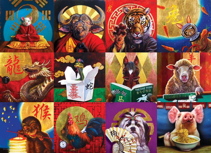 Actual product image Eurographics Chinese Calendar Chinese Zodiac Sign by Lucia Heffernan (1000 pieces)