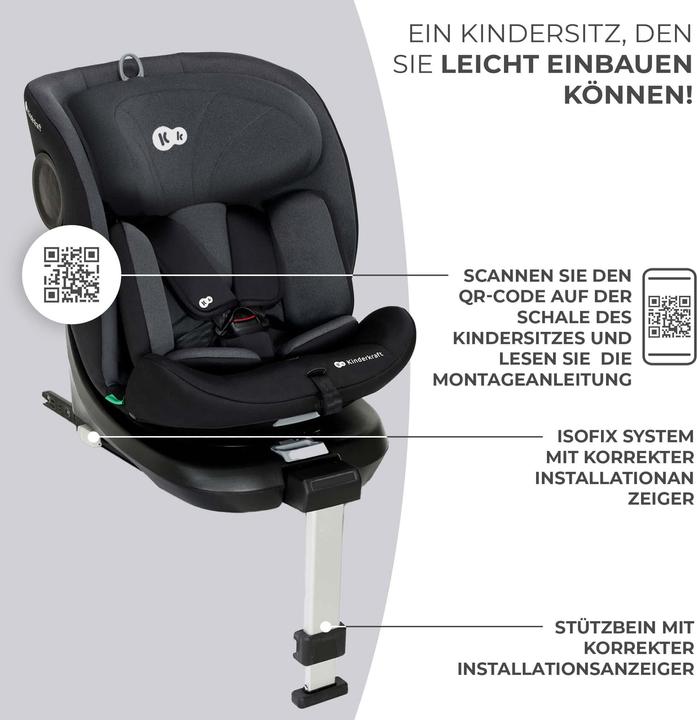 Actual product image KinderKraft Child car seat I-360 (Reboarder, ECE R129/i-Size Standard)