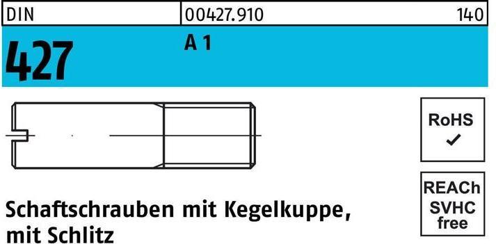 Image du produit Vis à tige DIN 427/ISO 2342 à tête conique/fente M 5 x 16 A1 (100 Vis par pièce)