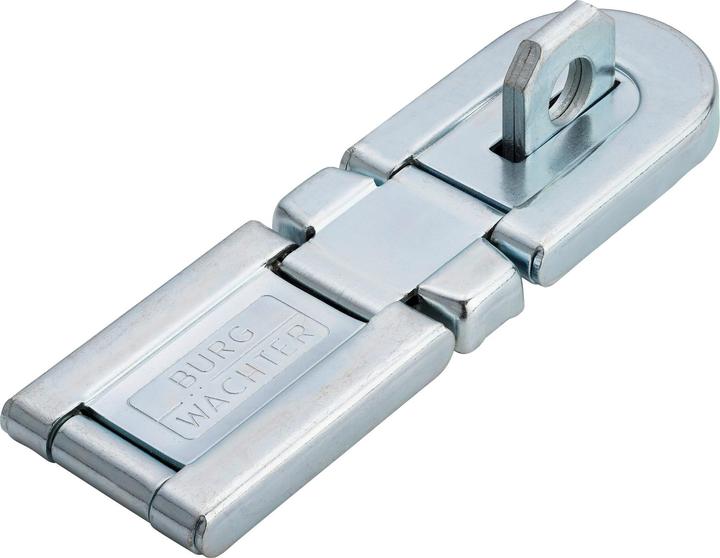 Produktbild Burg Wächter Panzerüberfalle Länge 165 mm Breite 49 mm Ösen-Ø 14 mm Stahl verzinkt schwer, 1 Doppelgelenk (1 Stk.)