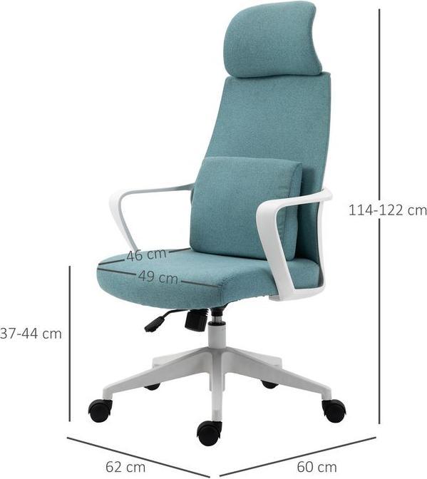 Immagine prodotto Swisshandel24 sedia da ufficio ergonomica con funzione massaggio sedia da gioco in nylon blu