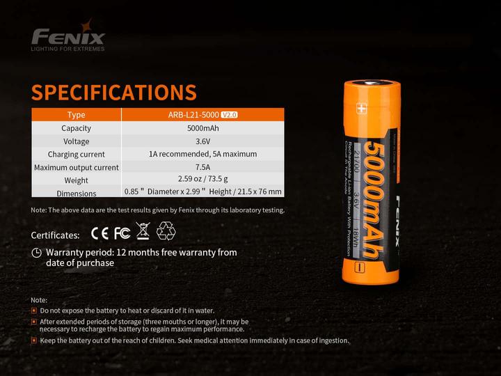 Produktbild Fenix Akku für TK22 und PD36R