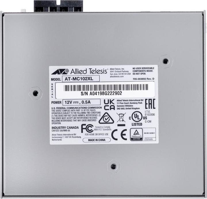 Actual product image Allied Telesis Allied Telesyn AT-MC102XL, 100TX to 100FX (SC) (Media converter)