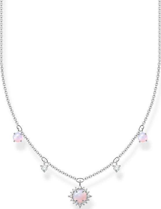 Thomas Sabo Kette Vintage Opal-Imitation rosa schimmernd (925er Silber, 40 - 45 cm)