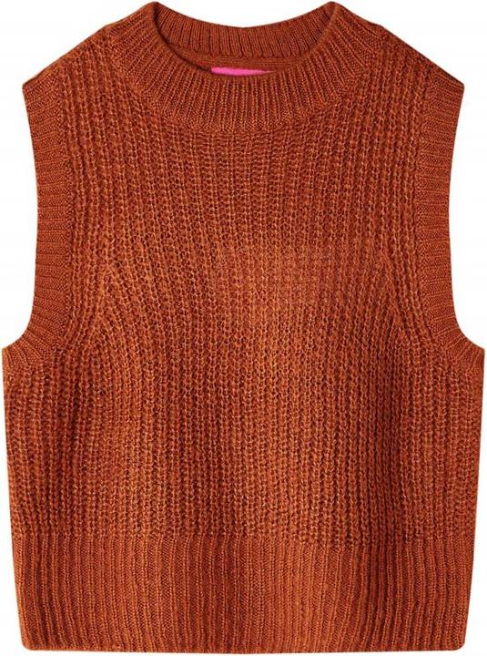 Image du produit VidaXL Gilet pull pour enfants Tricoté Cognac 140,Matériau : 67 (140)