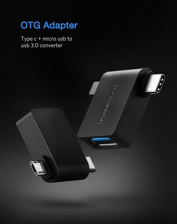 Immagine prodotto Ugreen Adattatore micro USB + USB-C a USB-A 3.0 (USB tipo C, USB-A)