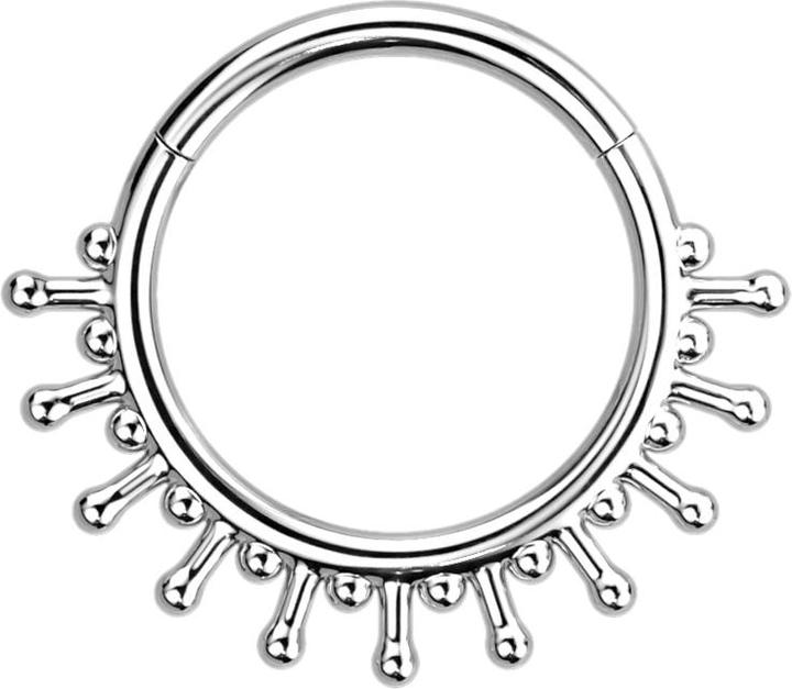 Star Piercing Micro Segmentring klappbar silber elf Kugel auf Stab (ohne Messing, Chirurgenstahl 316L)