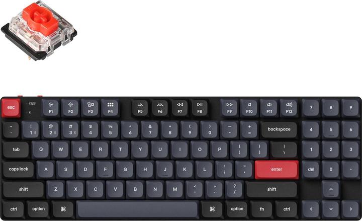 Keychron K13 Pro (schwarz/grau, DE-Layout, Gateron Low Profile 2.0 Mechanical Red, Hot-Swap, Aluminiumrahmen (DE, Kabelgebunden)