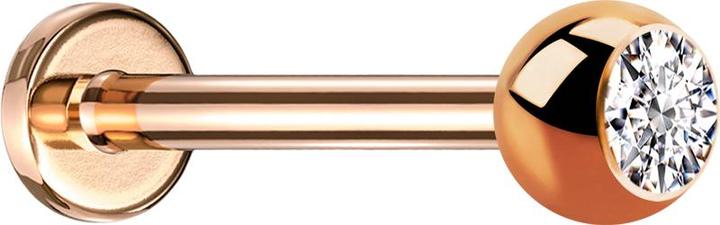 Produktbild Star Piercing Micro Labret rosegold mit Kugel Kristall silber (ohne Messing, Chirurgenstahl 316L)