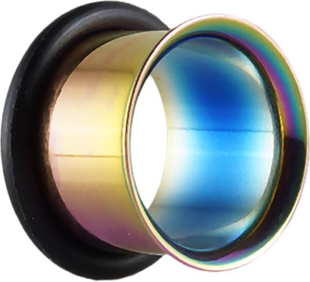 Star Piercing Flared Tunnel farbig mit O-Ring (ohne Messing, Chirurgenstahl 316L)