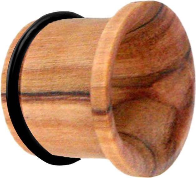 Star Piercing Flared Tunnel aus Olivenholz mit O-Ring (ohne Messing, Organisch)