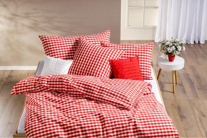 Image du produit Night Fashion Carreau rouge/blanc (Housse de couette, 160 x 210 cm)