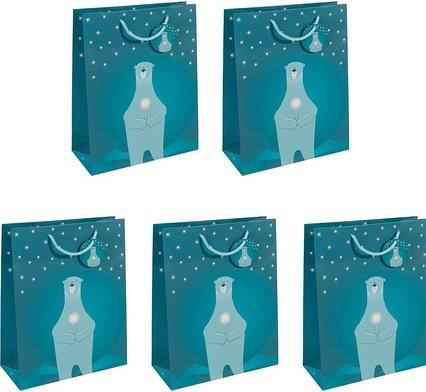 Produktbild Sigel Weihnachtsgeschenktüte ""Eisbär mit Kerze"", gross Geschenktüte aus Papier, 157 g/qm, Oberfl (Geschenktüte, 1 x)