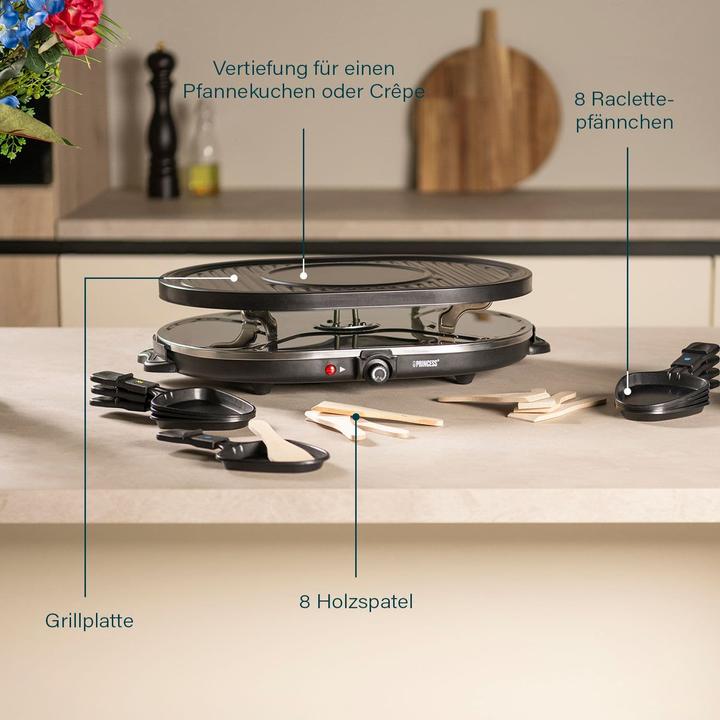 Actual product image Princess 162700 Raclette 8 Oval Grill Party