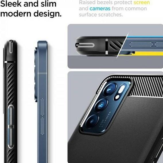 Actual product image Spigen RUGGED ARMOR OPPO RENO 6 5G MATTE Black (Oppo Reno 6 5G)
