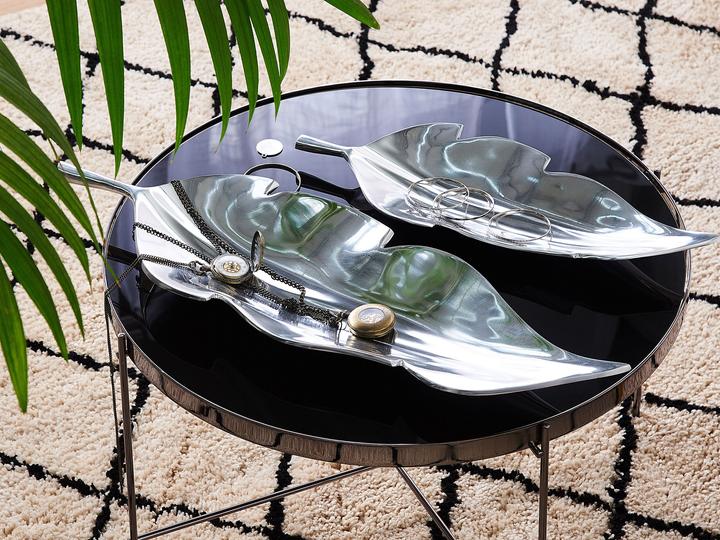 Image du produit Beliani Coque décorative aluminium argent feuille 50 cm AMRUS