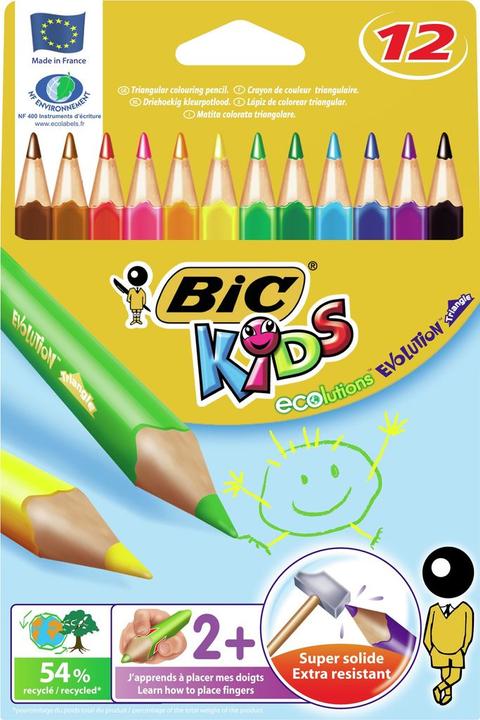 Actual product image Bic ECOlutions children evolution triangle (Multinational, 12 x)