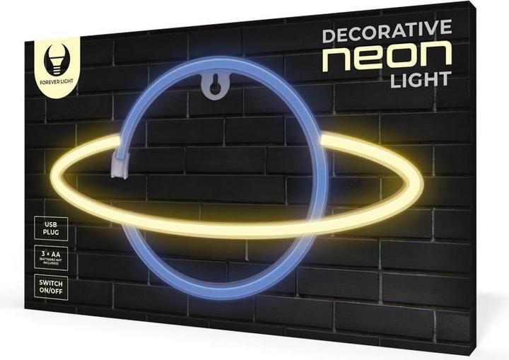 Actual product image Forever Light Neon LED Light SATURN yellow blue Bat + USB FLNE11