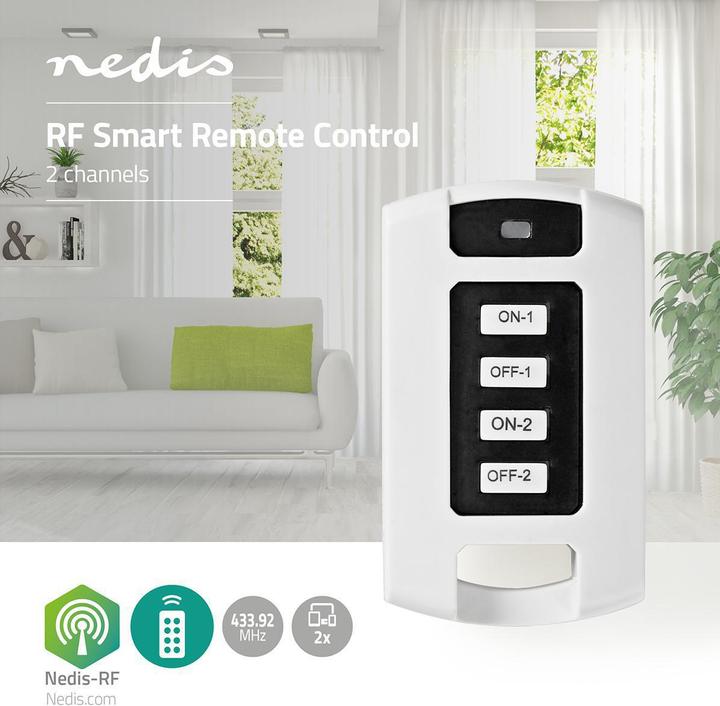 Produktbild Nedis RF Remote control 2 channels - White (Universal Fernbedienung, Radio Frequency (RF))