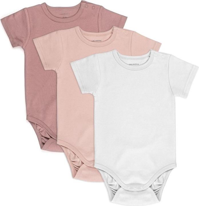 La Loona LaLoona Baby-Bodys & Wickelbodys Baby Body Kurzarm OEKO-TEX® 3er Pack - Rose -