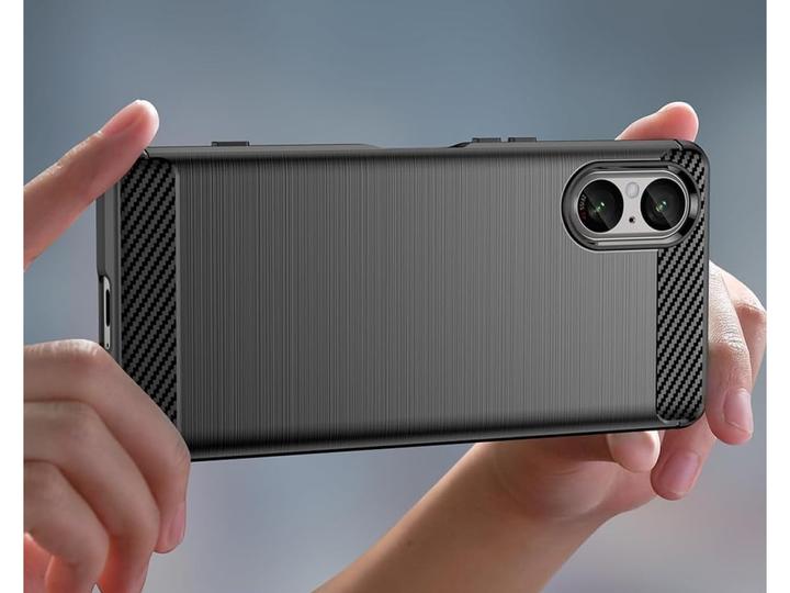 Produktbild Screenguard Sony Xperia 5 V Hülle Carbon Brushed Soft TPU (Sony Xperia 5 V)