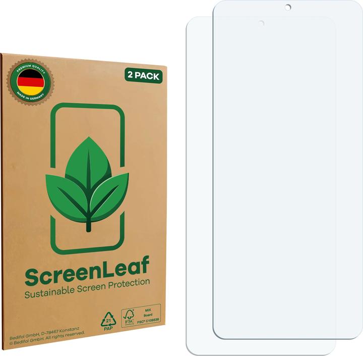 Actual product image ScreenLeaf Screen Protector sustainable Screen Protection, clear, anti-scratch (2 Piece, Xiaomi Redmi Note 16 Pro)