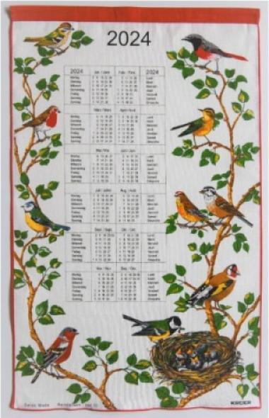 Produktbild Doerig Stoffkalender Vögel 41x69cm (39 x 73 cm)