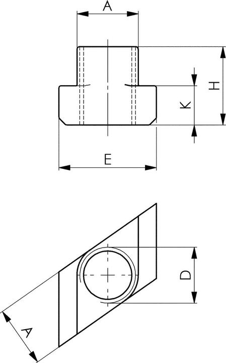 Productafbeelding Amf T-slot moer nr. 510 T-slot 10 mm M8 ruitvormig